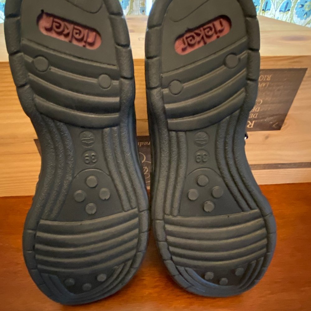 Rieker Women's Black Leather Adjustable Strap Sandals - Picture 13 of 16